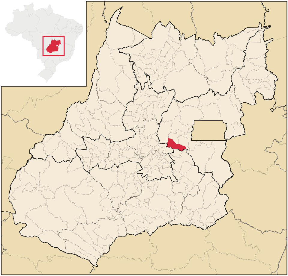 Mapa de localização de Abadiânia em GO