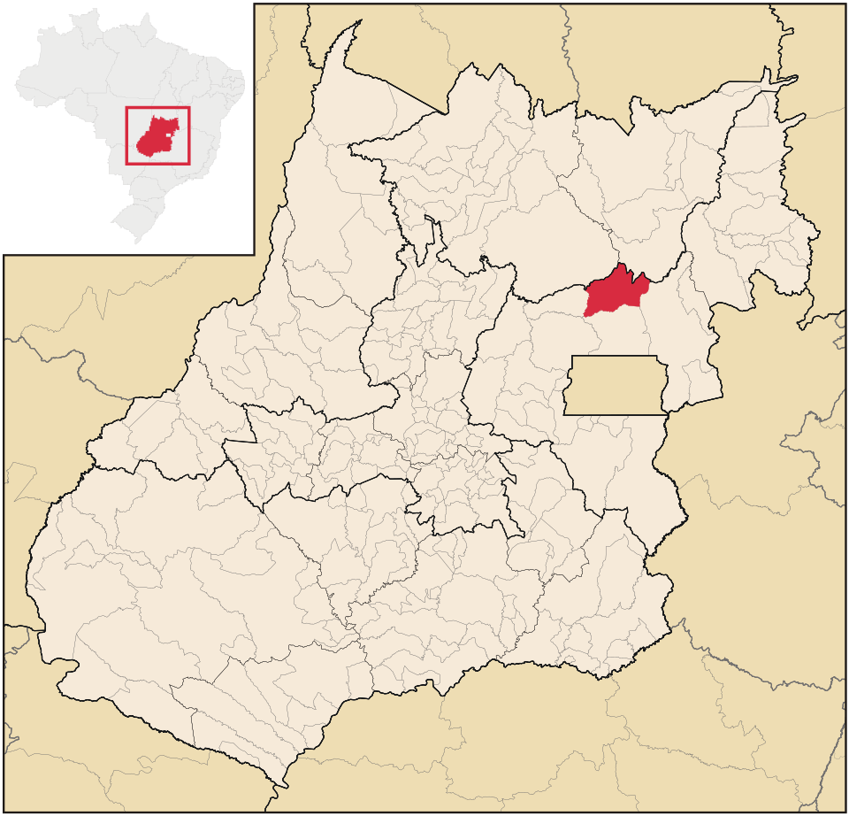 Mapa de localização de Água Fria de Goiás em GO