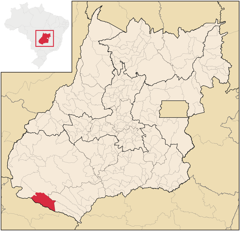 Mapa de localização de Aporé em GO