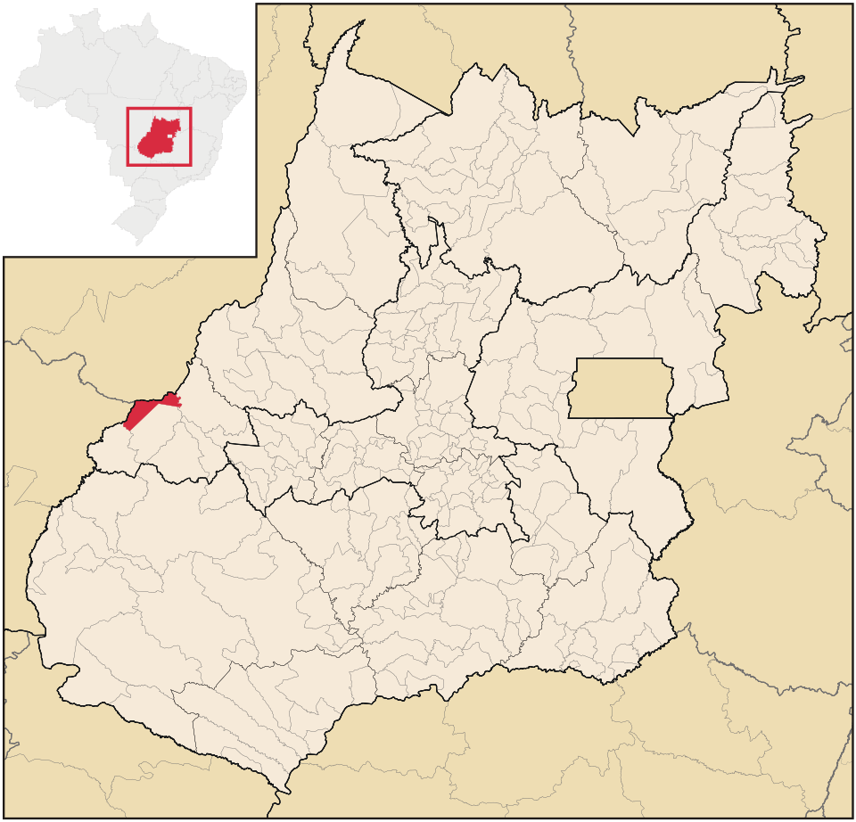 Mapa de localização de Aragarças em GO