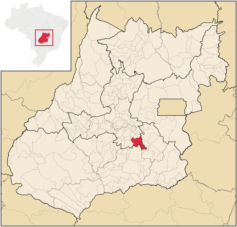 Mapa de localização de Bela Vista de Goiás em GO