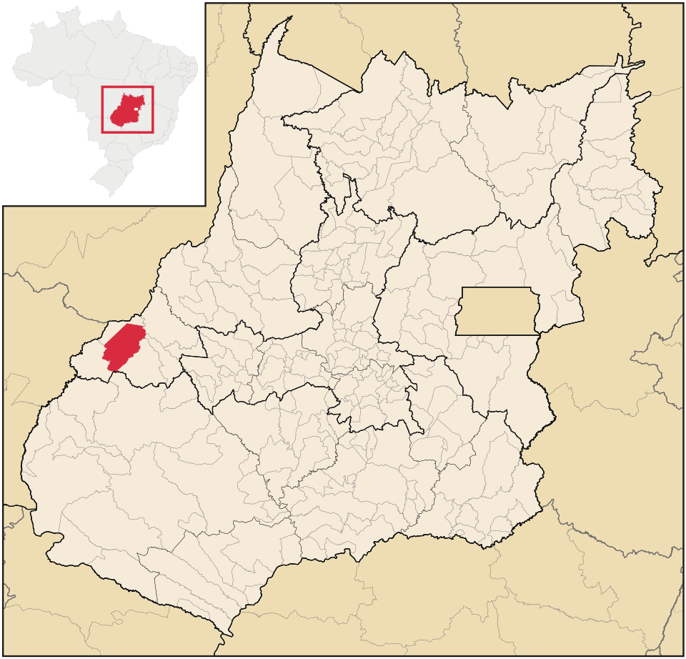 Mapa de localização de Bom Jardim de Goiás em GO