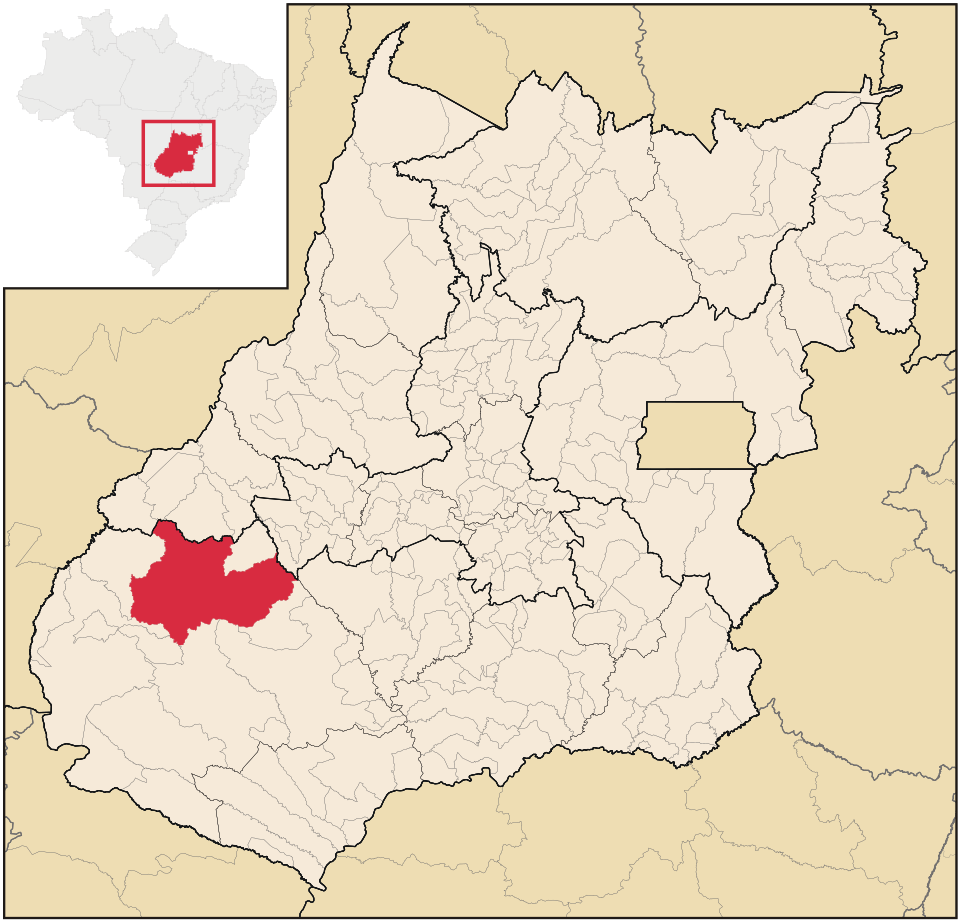Mapa de localização de Caiapônia em GO