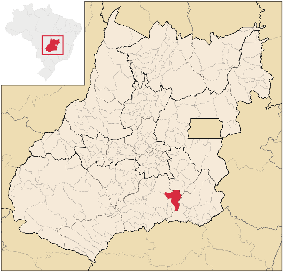 Mapa de localização de Caldas Novas em GO