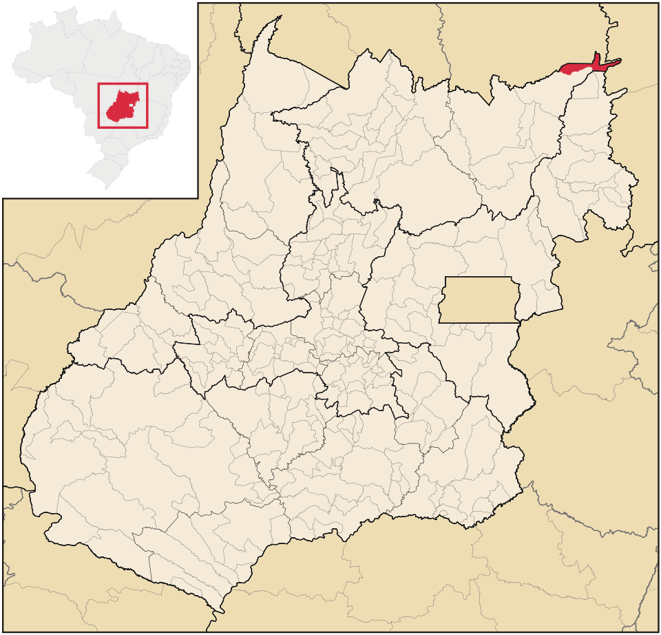 Mapa de localização de Campos Belos em GO