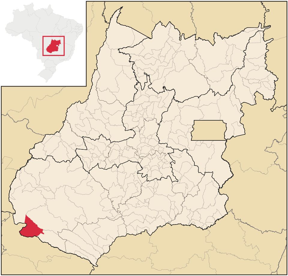 Mapa de localização de Chapadão do Céu em GO