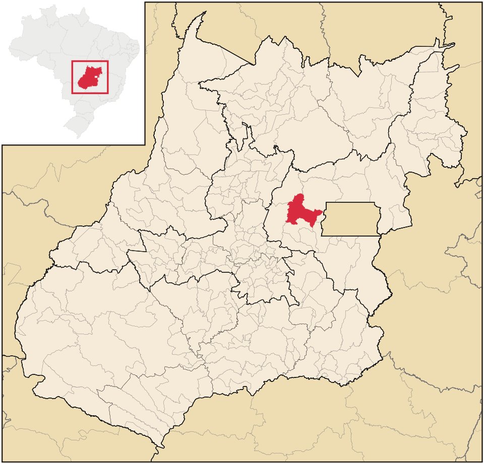 Mapa de localização de Cocalzinho de Goiás em GO