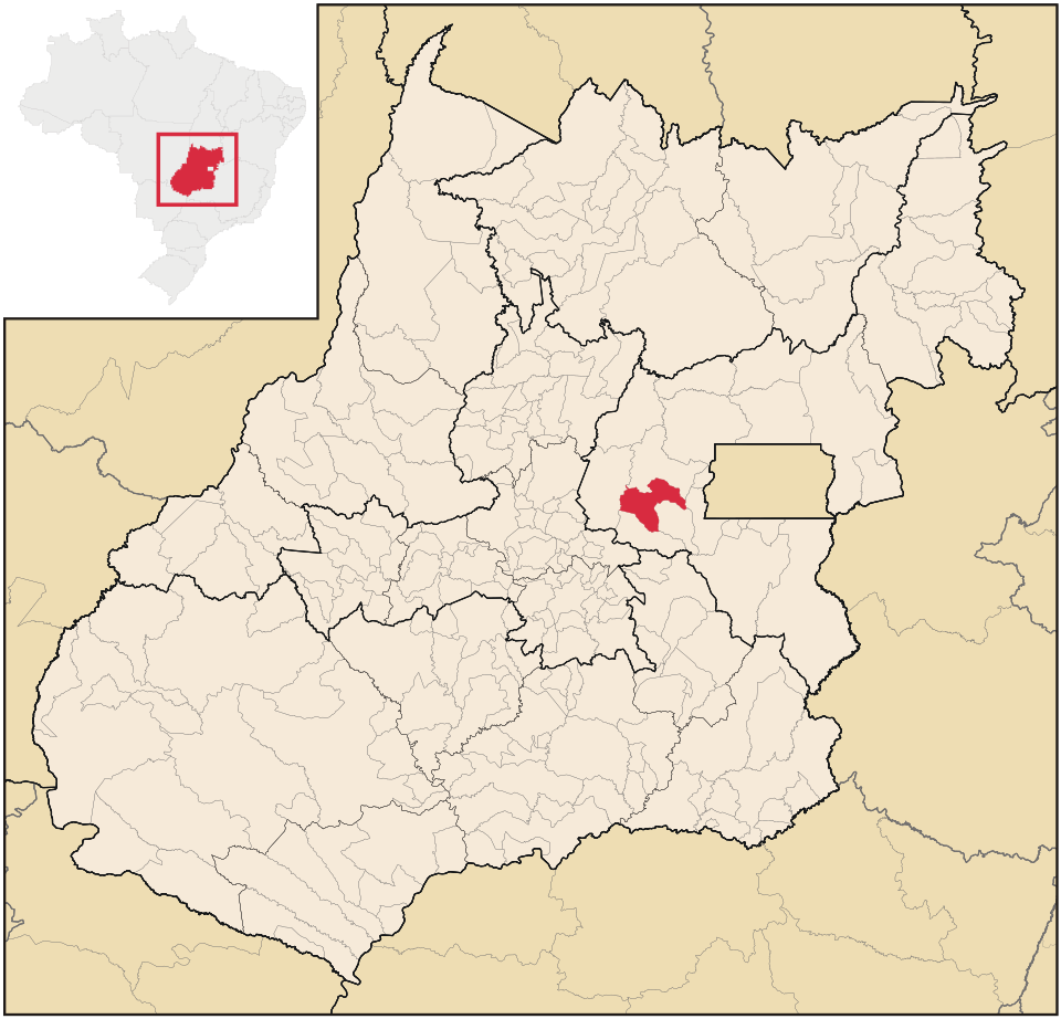 Mapa de localização de Corumbá de Goiás em GO