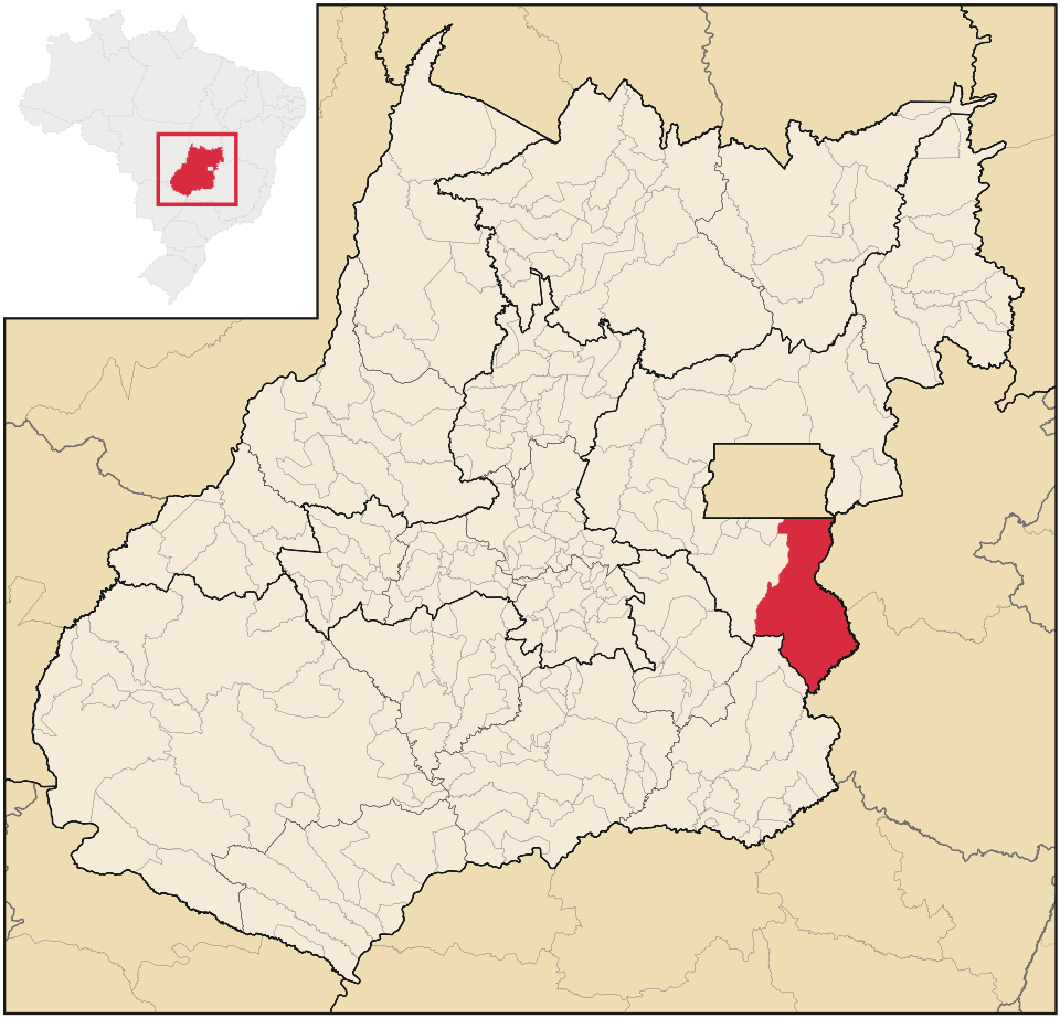 Mapa de localização de Cristalina em GO