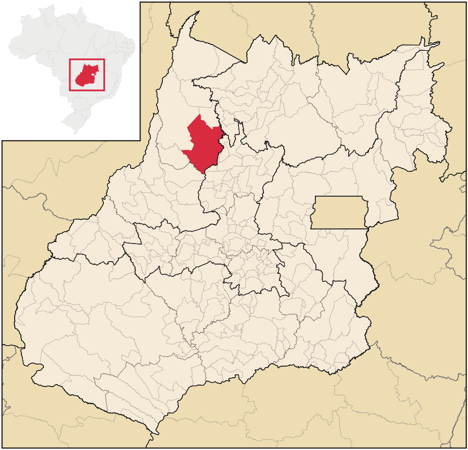 Mapa de localização de Crixás em GO