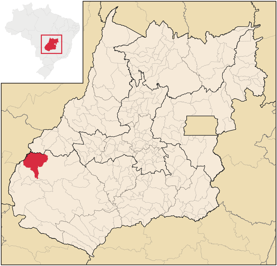 Mapa de localização de Doverlândia em GO