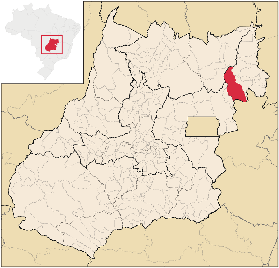 Mapa de localização de Flores de Goiás em GO