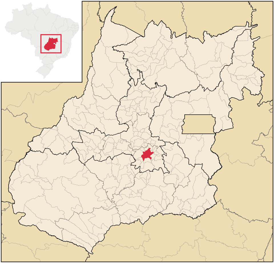 Mapa de localização de Goiânia em GO