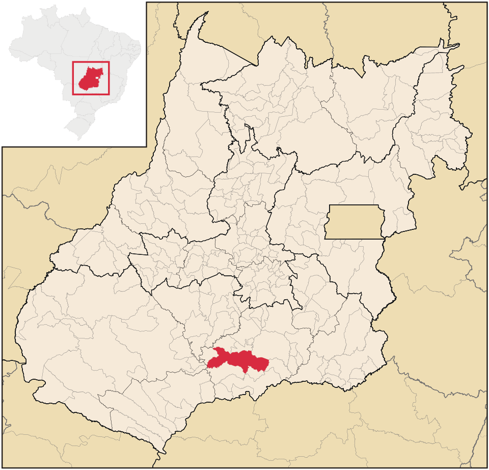 Mapa de localização de Goiatuba em GO