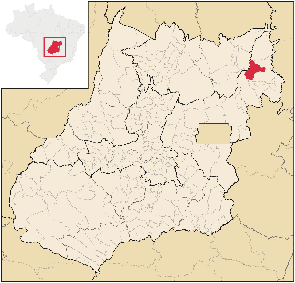 Mapa de localização de Iaciara em GO