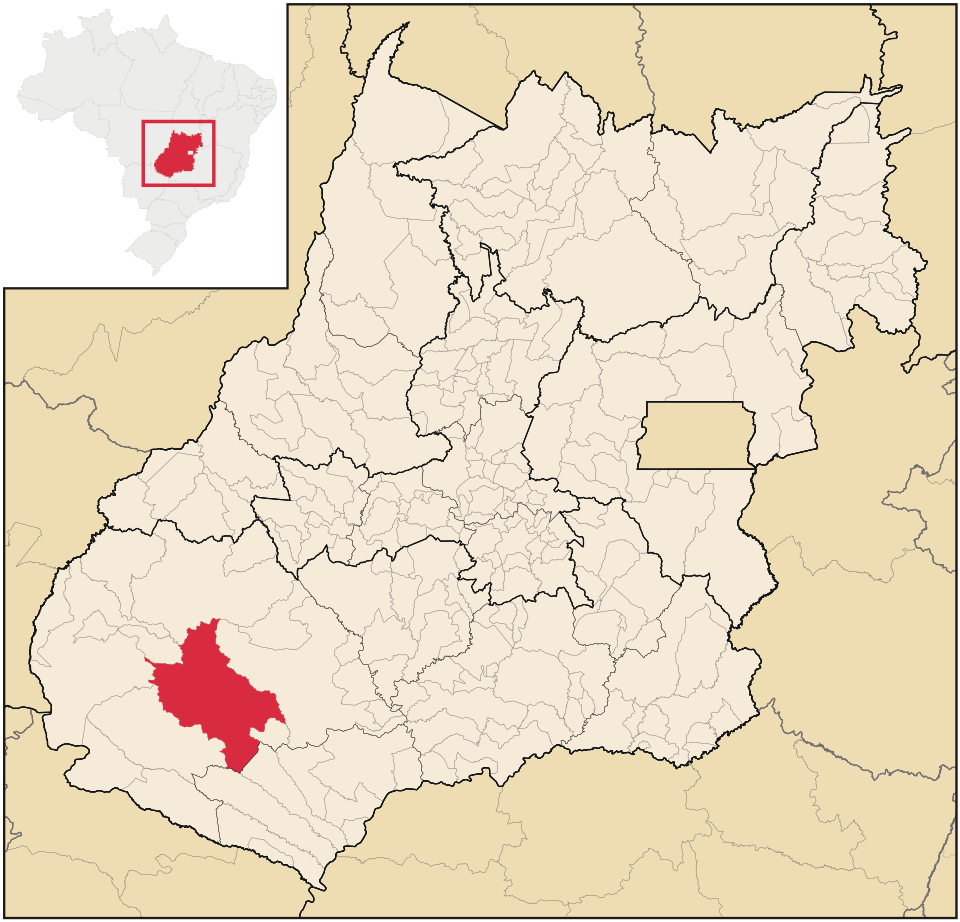 Mapa de localização de Jataí em GO