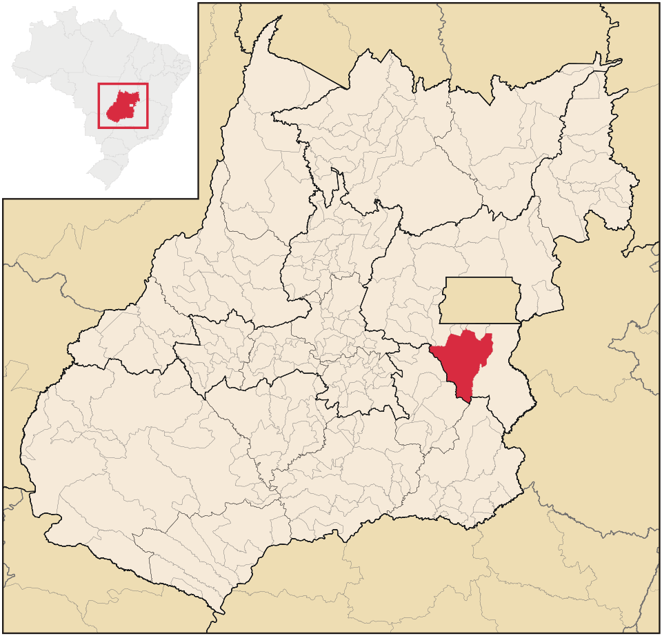 Mapa de localização de Luziânia em GO