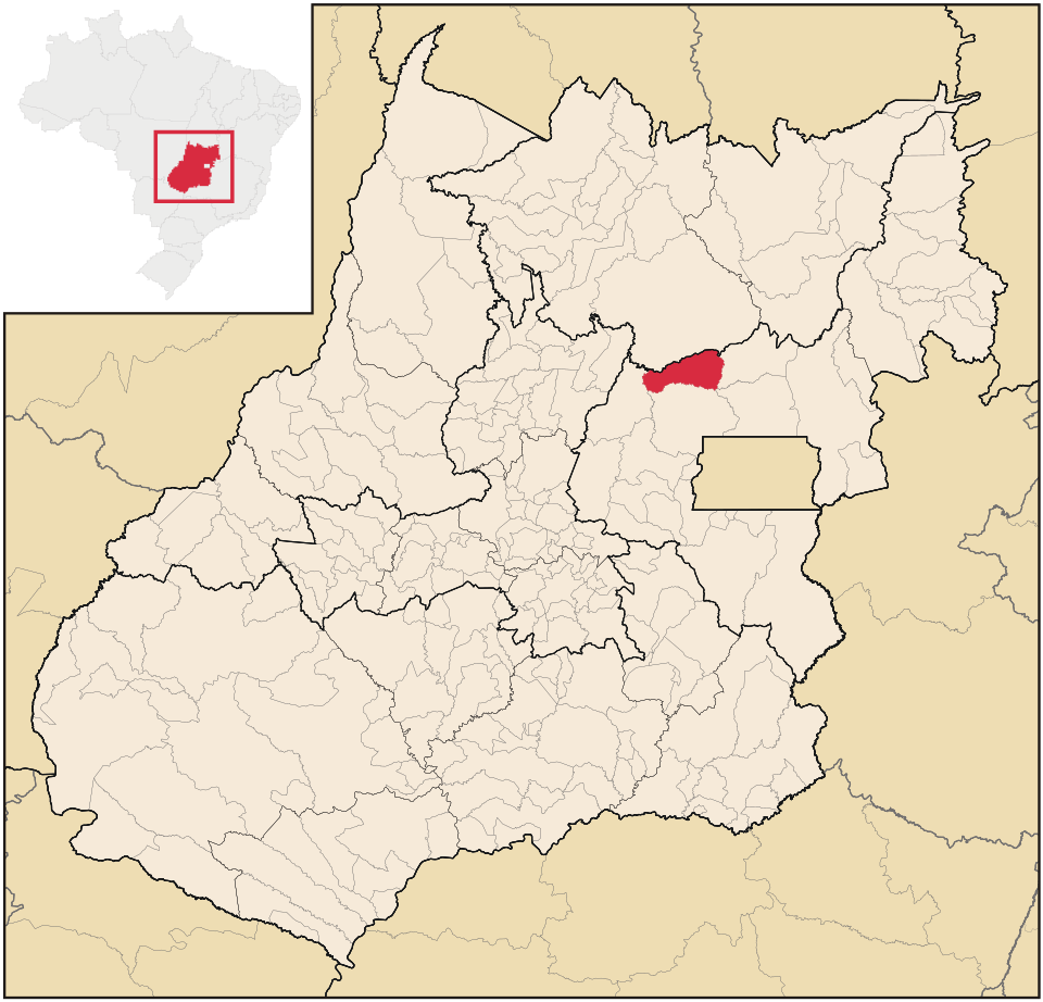 Mapa de localização de Mimoso de Goiás em GO