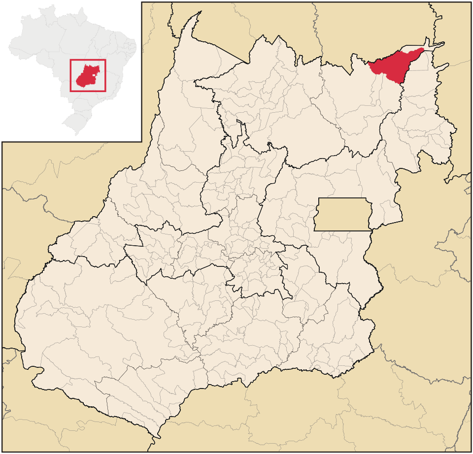 Mapa de localização de Monte Alegre de Goiás em GO