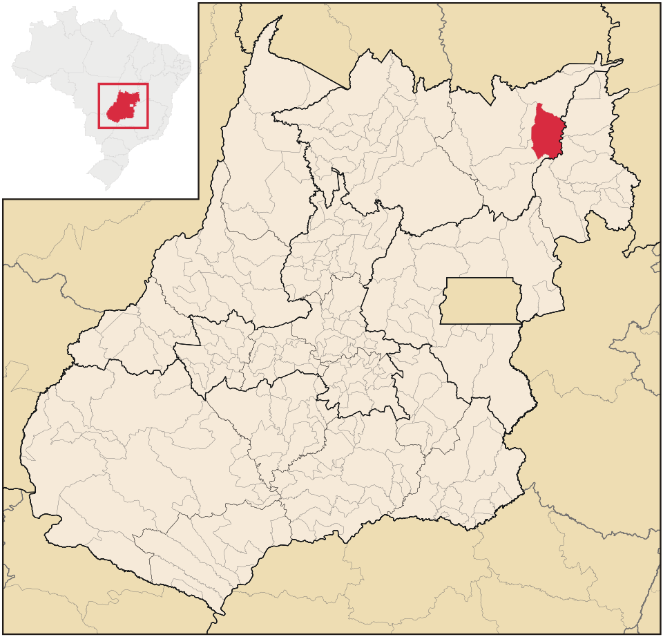 Mapa de localização de Nova Roma em GO
