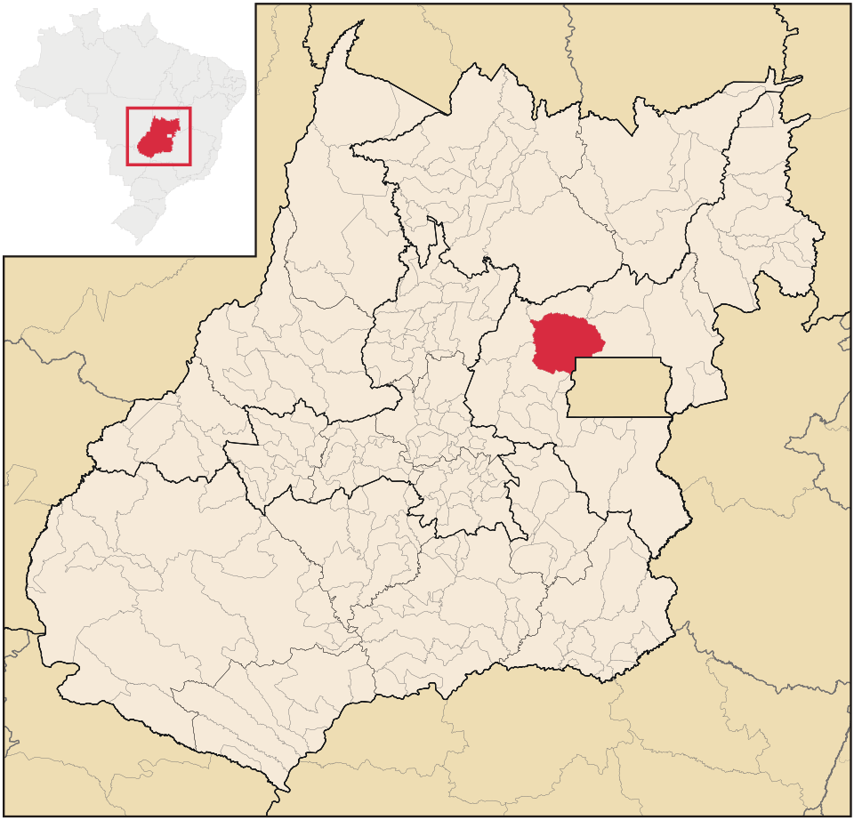 Mapa de localização de Padre Bernardo em GO