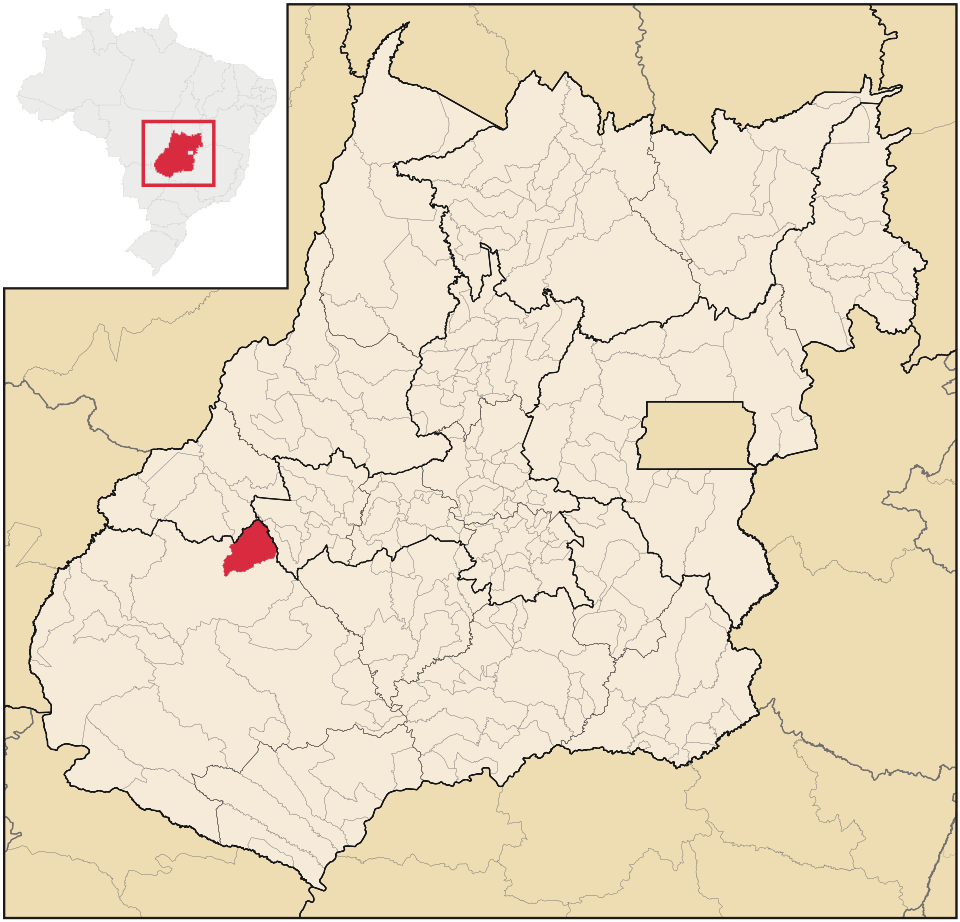 Mapa de localização de Palestina de Goiás em GO