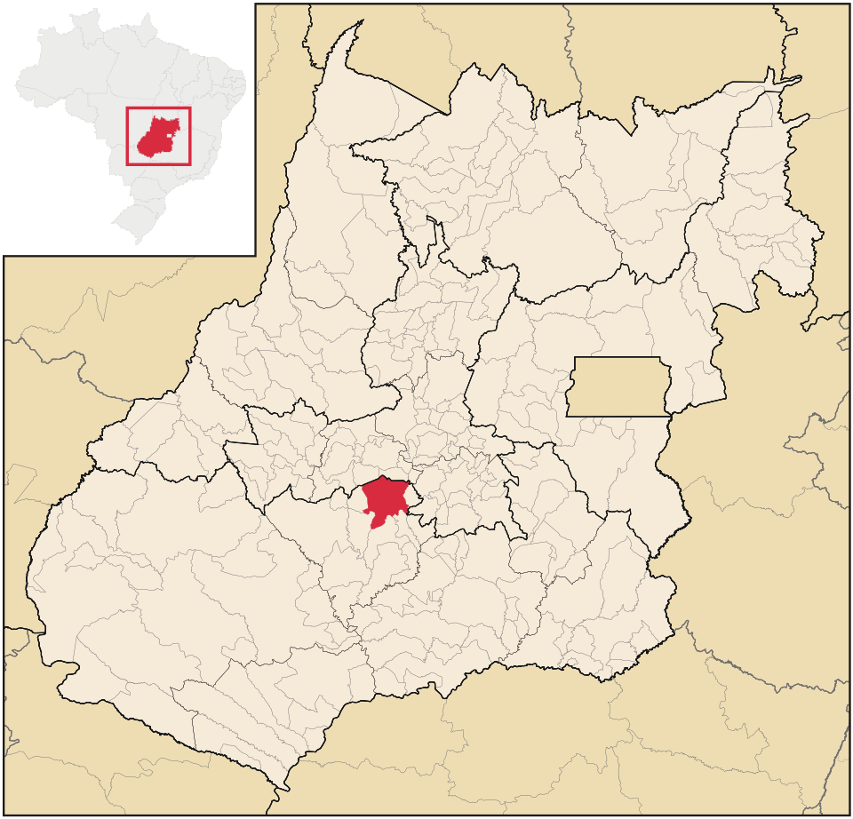 Mapa de localização de Palmeiras de Goiás em GO