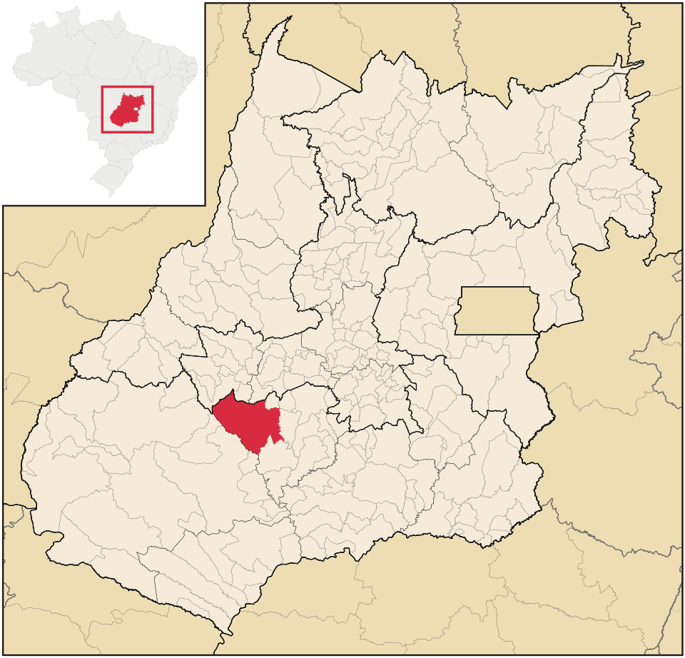Mapa de localização de Paraúna em GO