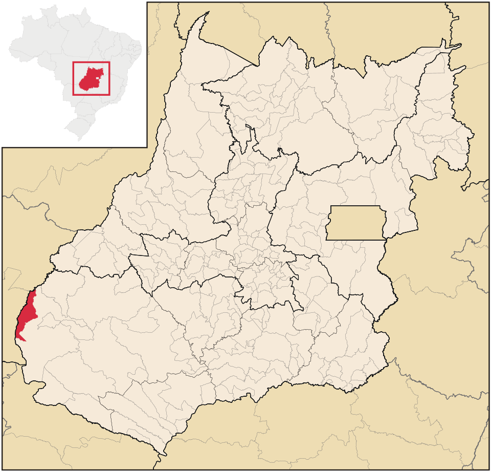 Mapa de localização de Santa Rita do Araguaia em GO
