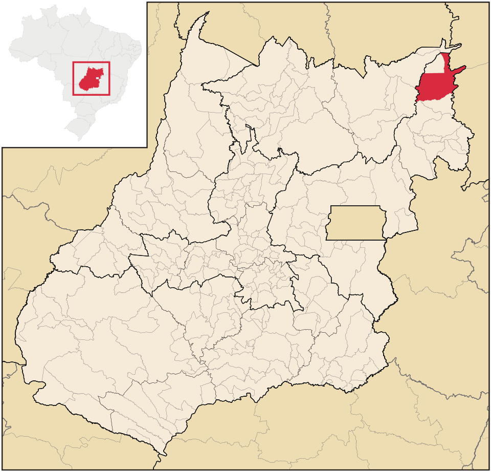 Mapa de localização de São Domingos em GO