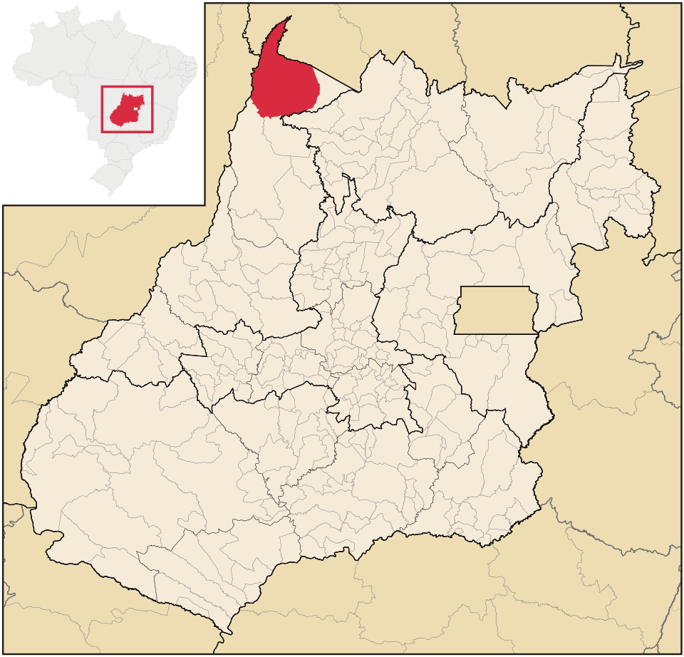 Mapa de localização de São Miguel do Araguaia em GO