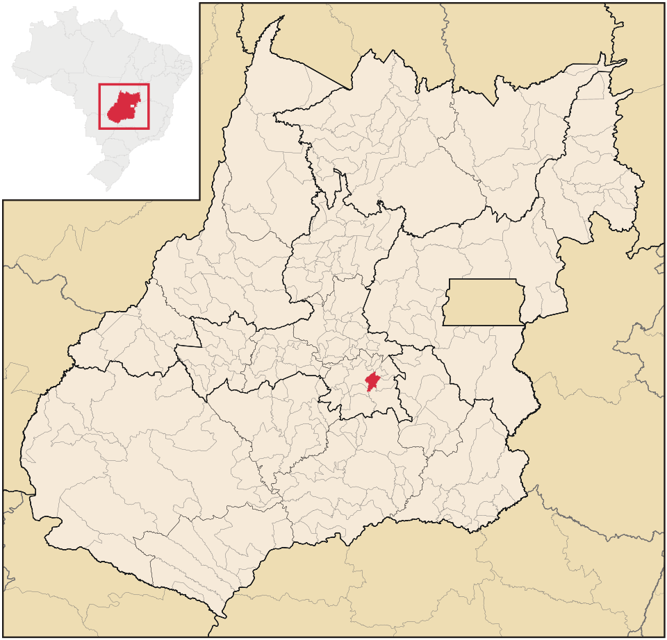 Mapa de localização de Senador Canedo em GO