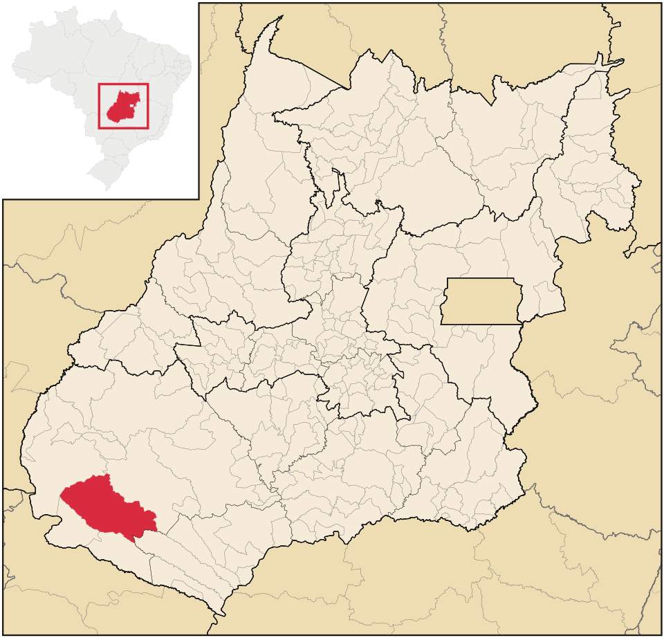 Mapa de localização de Serranópolis em GO