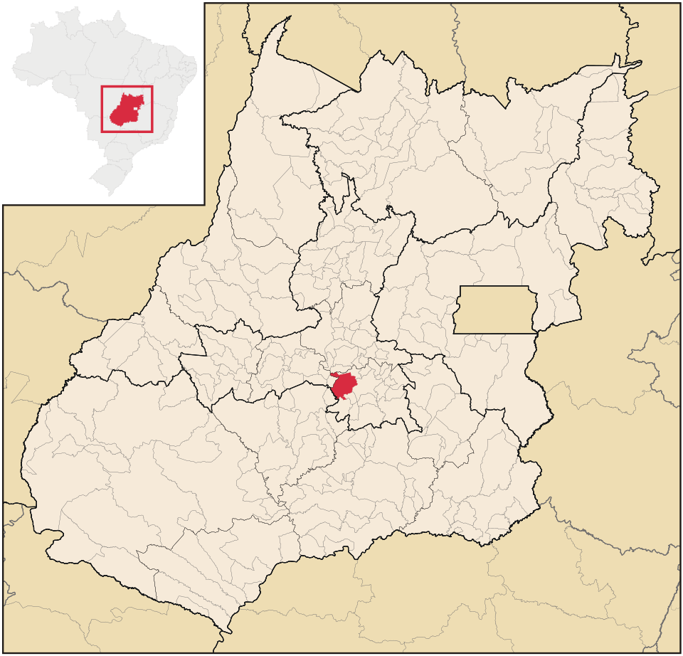 Mapa de localização de Trindade em GO