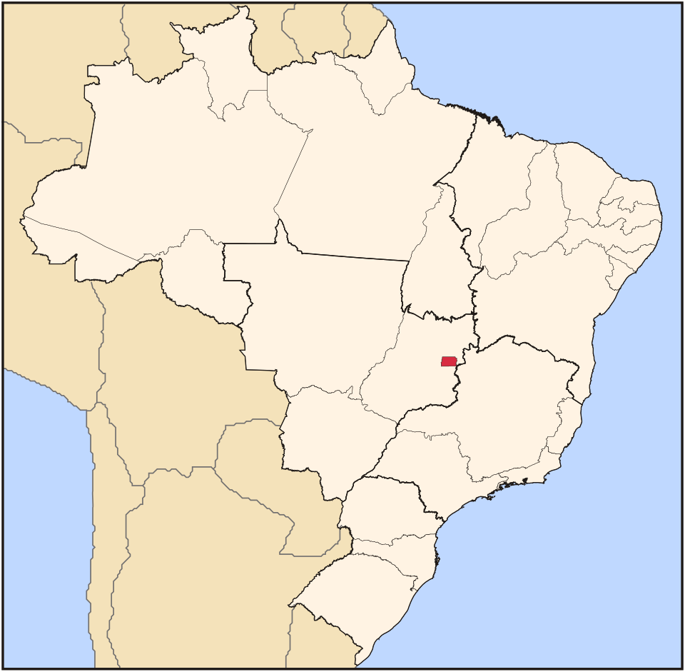 Mapa de localização de Brasília em DF